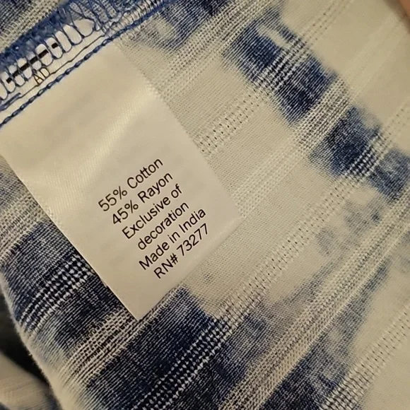 Sonoma Blue and White Smocked Blouse - Picture 6 of 6